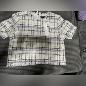 Central Park Cream and Black Checkered Tweed Jacket